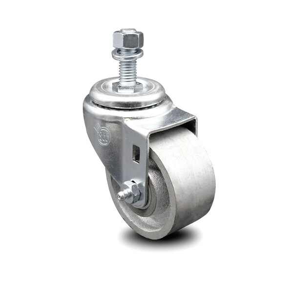 Semi Steel Swivel Threaded Stem Caster w/Roller Bearing - 3" Wheel & 1/2" Stem
